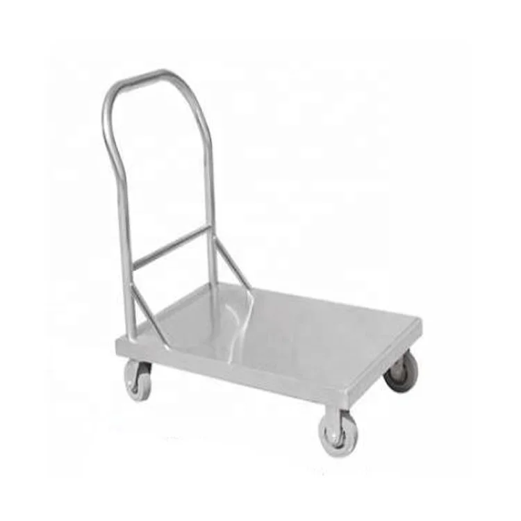 Stainless steel welding style trolley with flat board