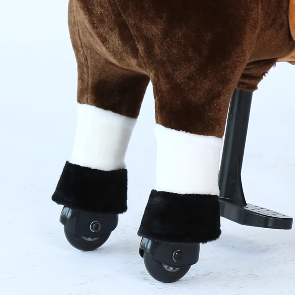 Animal rides for mall, adult ride on horse toy on wheels support 2 people riding together