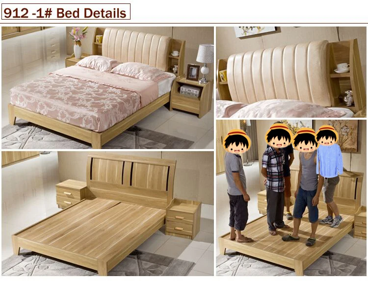 Guangzhou Furniture Natural Oak Bedroom Set With Wardrobe