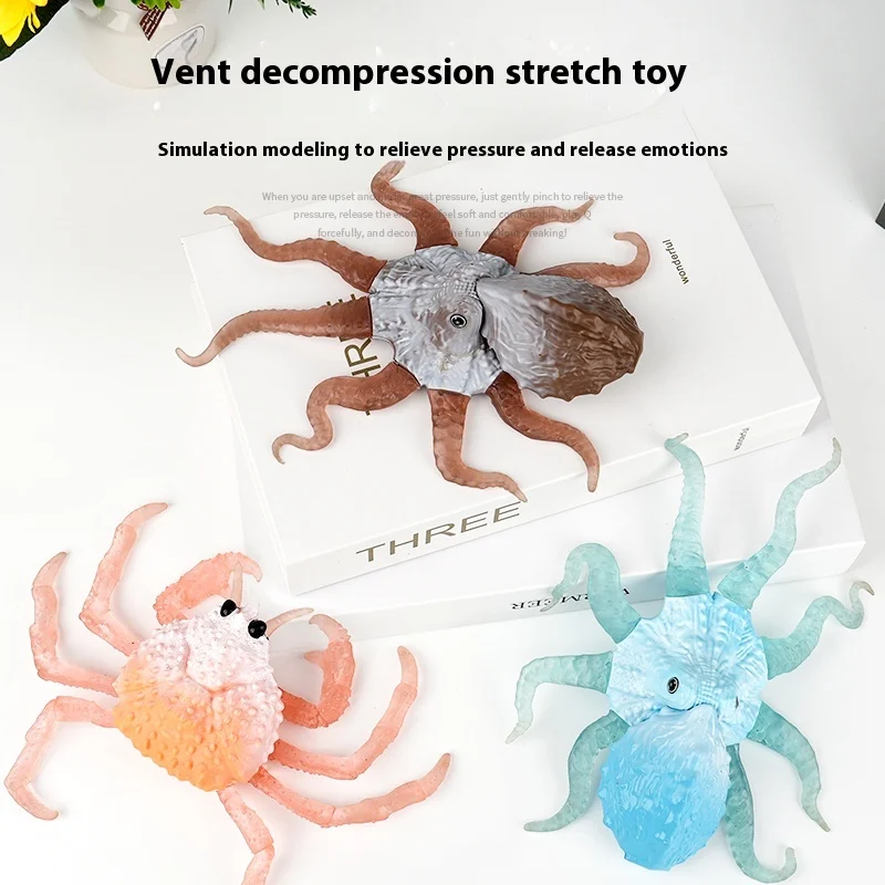 TPR Soft Stretchy Toys for Boys and Girls, Stress relief toys Squishy Sea Creatures for Kids,Rubber Ocean Animals Toys
