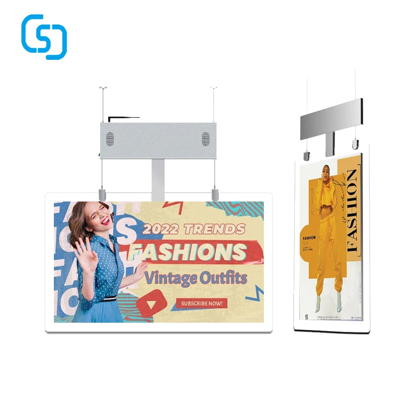 Shop Window Hanging Transparent Advertising Screen High Brightness Double-Sided Display Lcd Digital Signage Window Display