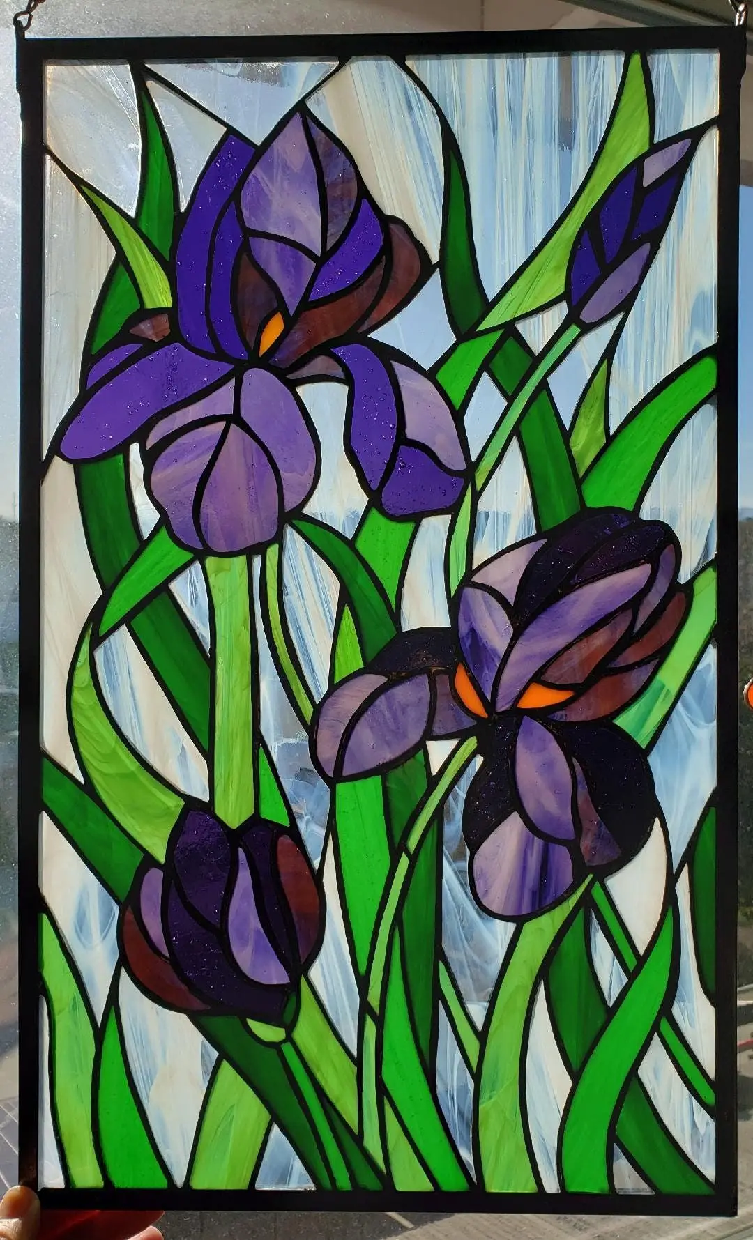 CBMmart Stained Glass Decorative Glass Door n Window Handwork Customized Color And Shape Hanging Panel Beveled Glass Decorative