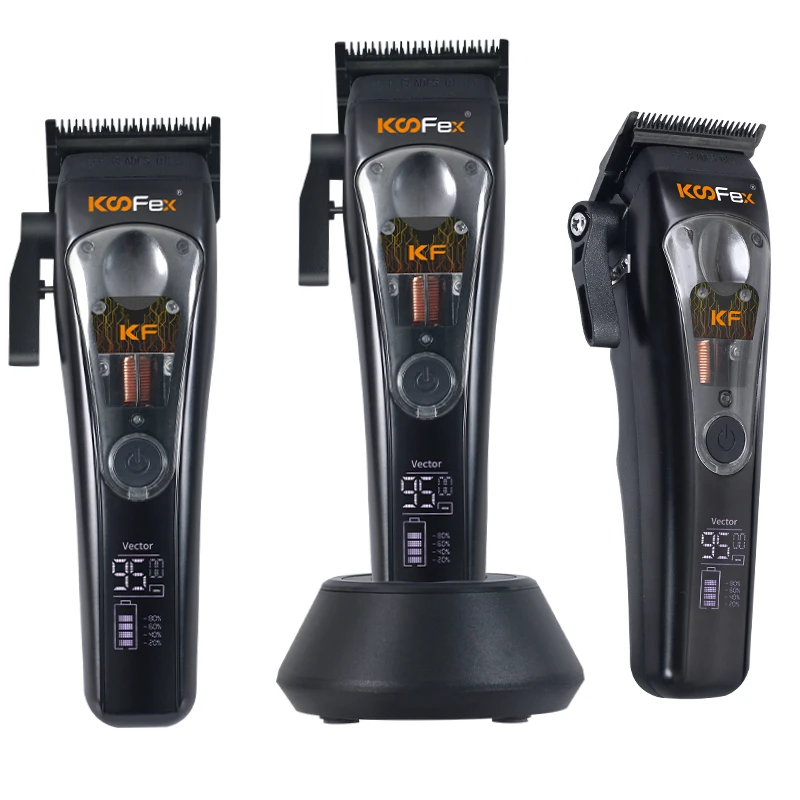 KooFex Professional Barber Tools Salon Use Vector Motor 10000 Rpm High Speed Rechargeable Electric Magnetic Linear Hair Clipper
