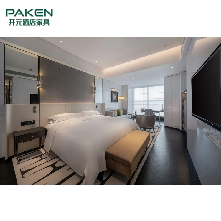 Modern 5 Star Hilton Complete Wooden King Size Bed Guest Room Furniture Hotel Bedroom Sets