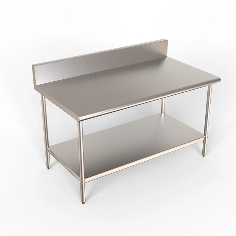 hot selling 201 304  kitchen stainless steel worktable bench With backrest