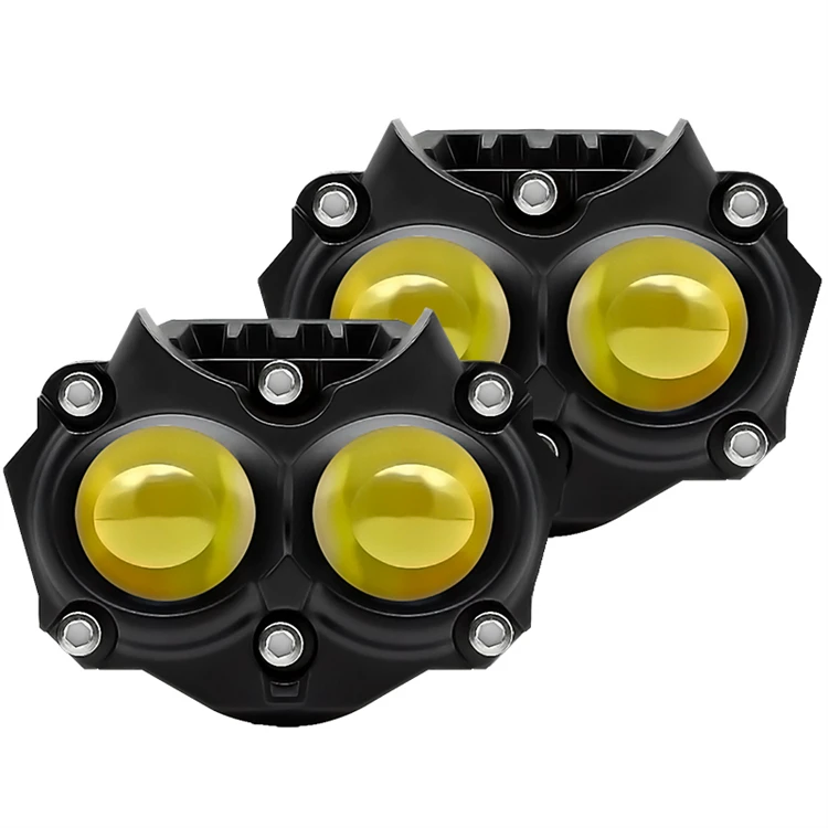led lens laser headlights spotlight led fog lights white yellow with flashing 12v 24v led lights for motorcycle truck tractor