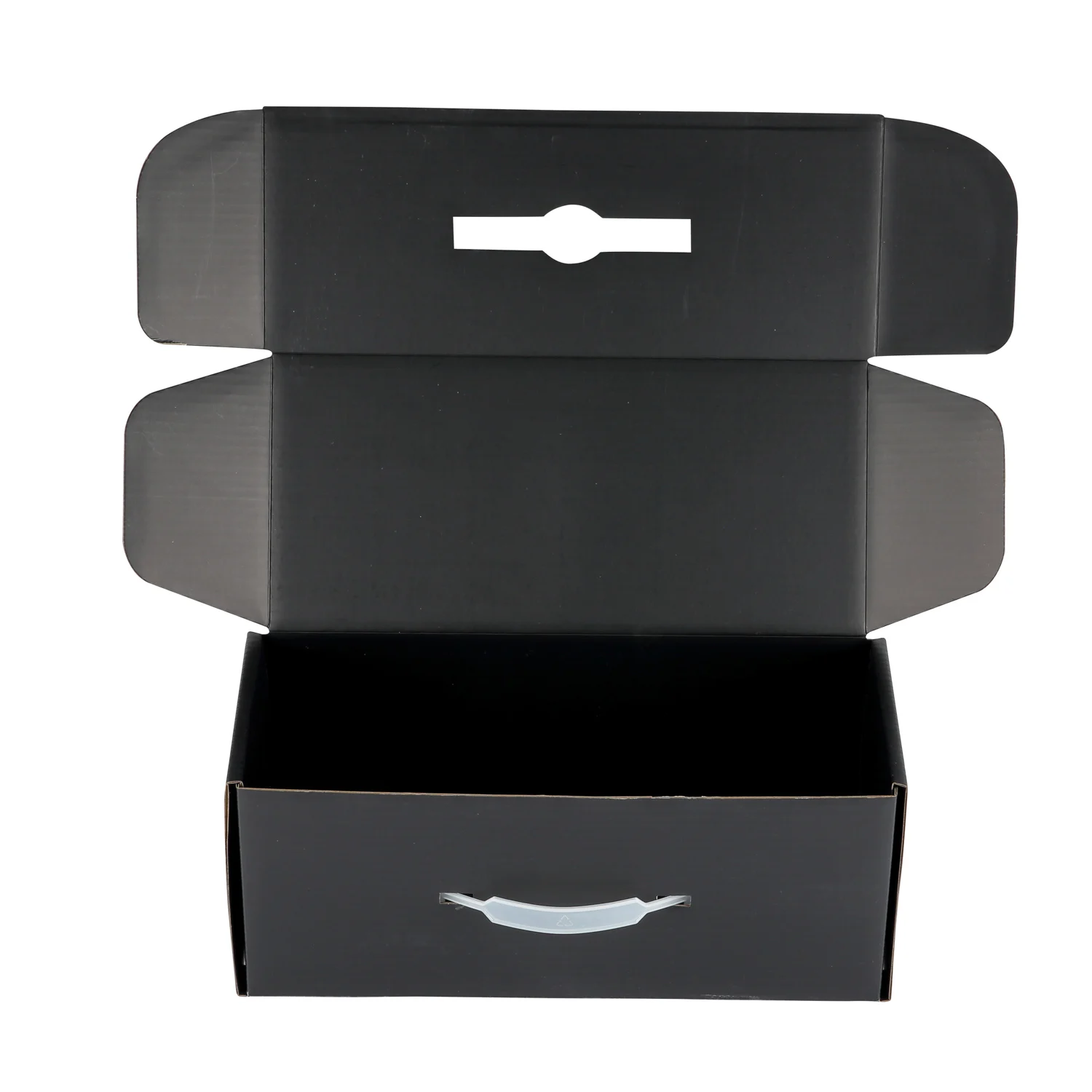 Custom High-Quality OEM Corrugated Board Paper Box Paper Packaging Black Color Mailer Box for  Shoe/Clothing as Gift with Handle