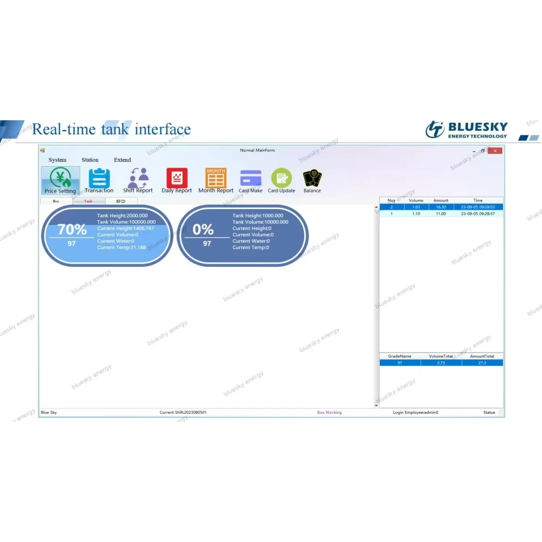 Bluesky Refueling pump station management system Fuel management system Station pos monitoring system
