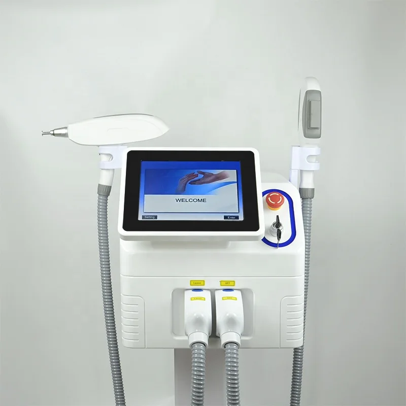 Nd yag laser tattoo removal and opt ipl hair removal laser hair 2 ni 1 beauty machine