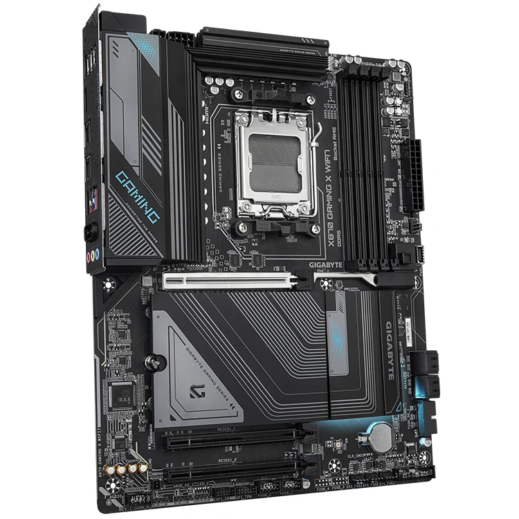 GIGABYTE X870 GAMING X WIFI7 AM5 LGA 1718, ATX, DDR5, 4 x M.2, PCIe 5.0, USB4, Wi-Fi 7, 2.5GbE LAN, EZ-Latch AI PC Motherboard
