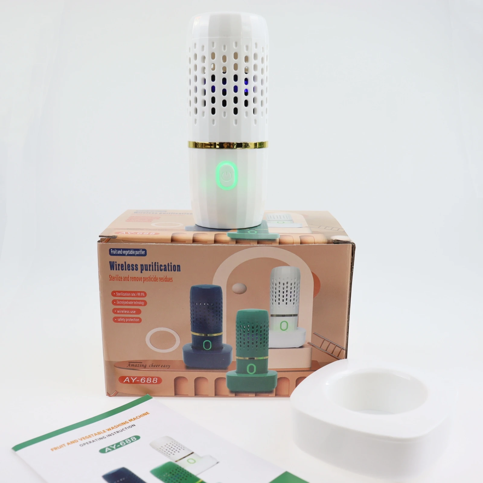 Hot Selling Portable Capsule Shape Fruit Washer Food Purifier Disinfector Cleaning Machine Fruit And Vegetable Washer