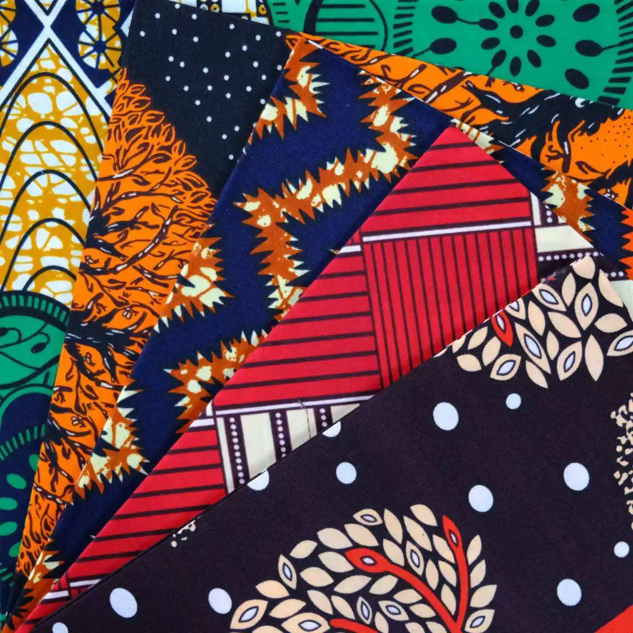Factory Supply African Wax Prints 100% Cotton Fabric 6 Yards Woven Plain Custom Printed Double Wax Fabric