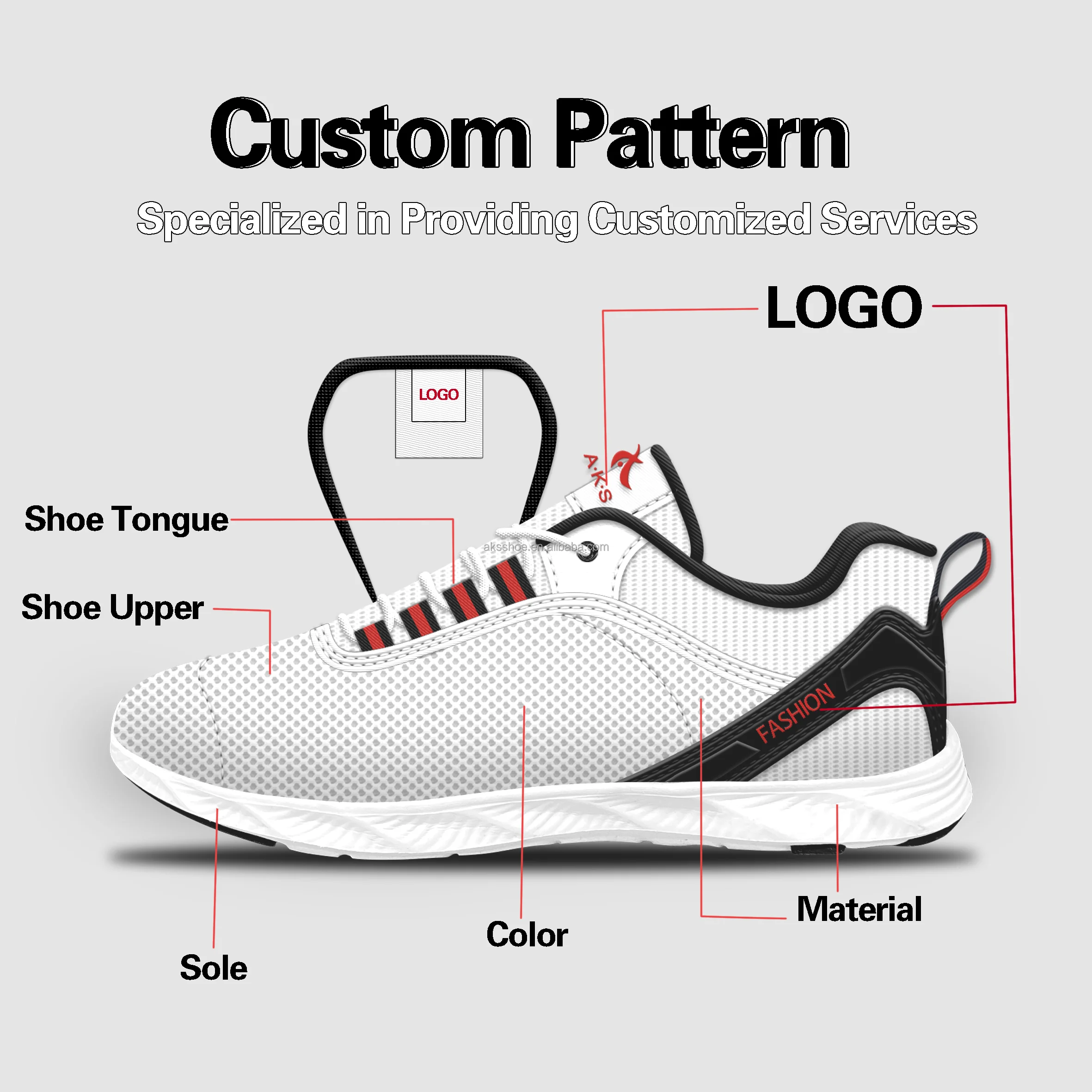 A.K.S. Factory Price Spring Summer Mesh Breathable Mens Designer Sneakers Plus Size Non-slip Casual Walking Shoes Custom