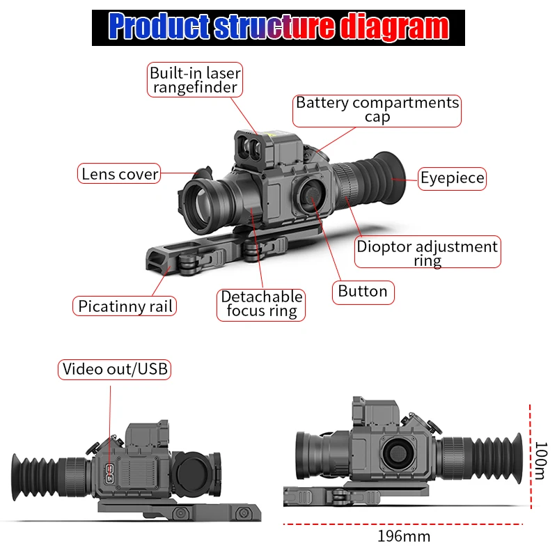 Polaris 650RL 350RL Monocular Night Vision Infrared Handheld Thermal Imaging Outdoor Thermal Scope for Hunting