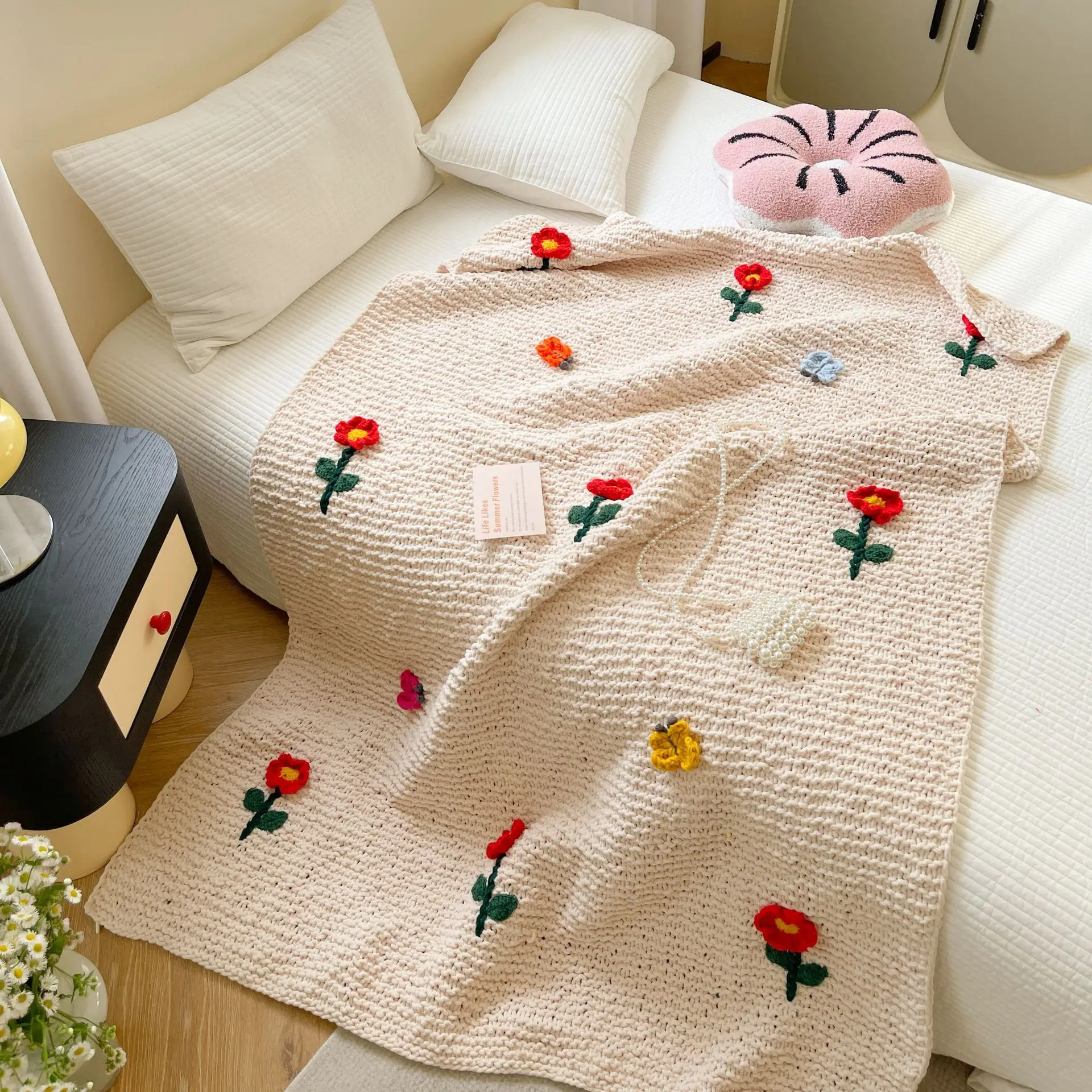 Special Offer Pure Hand-Made Heavy Rod Thread Blanket Coarse Wool Thread Blanket Baby Crochet Blankets