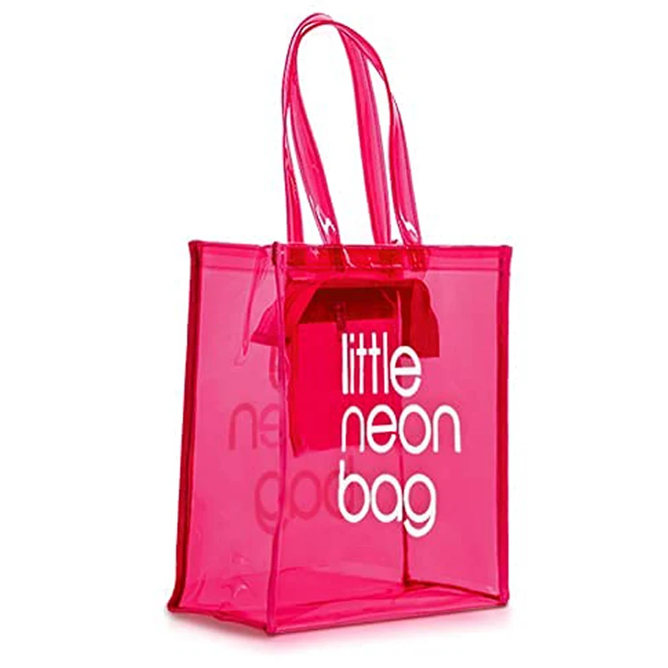 Small MOQ Summer New Fashion Pvc Clear Transparent Shoulder Handbag Hand Tote Bag Handbags For Ladies Women Bag