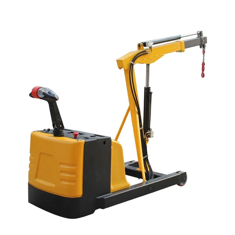 Battery Powered Extended Boom Mini Telescopic Mobile Floor Crane Small Hydraulic Counter Balance Crane