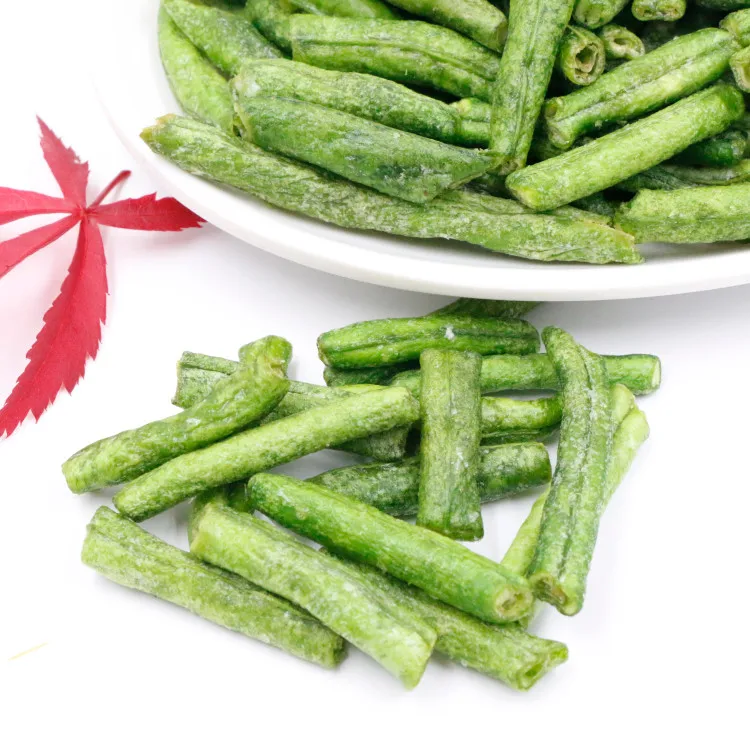 vacuum fried dried green bean  low oil healthy snack