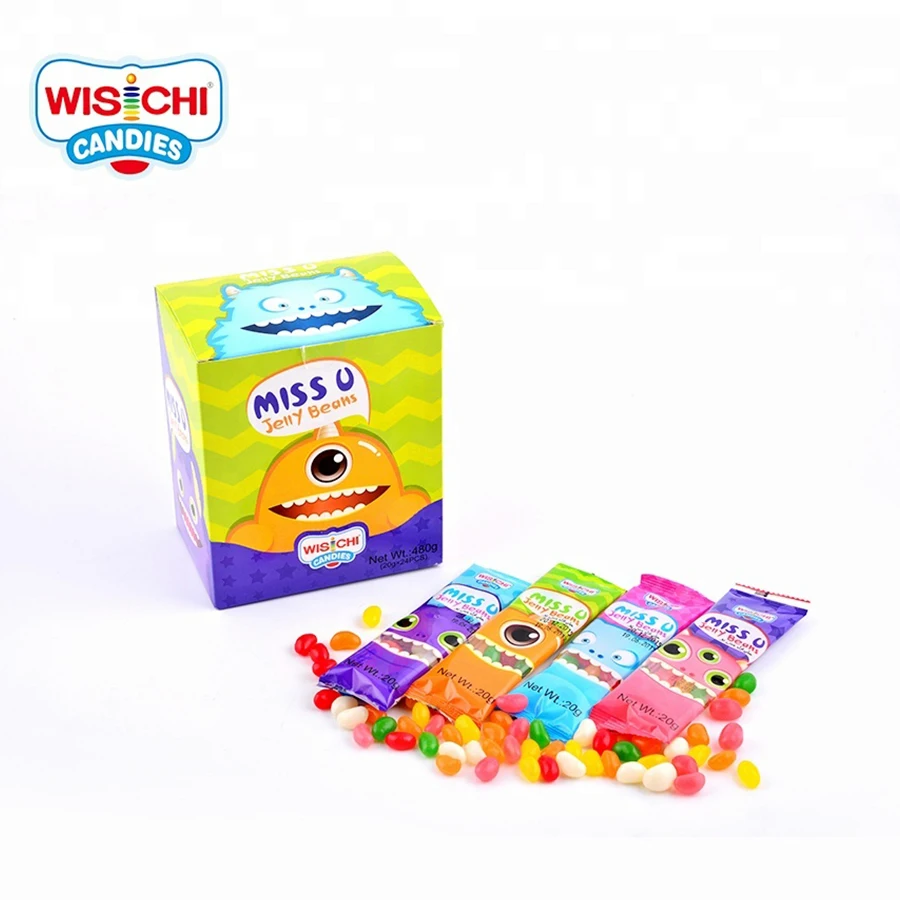 Free sample 2020 individual package of jelly bean halal hot selling jelly bean toy candy