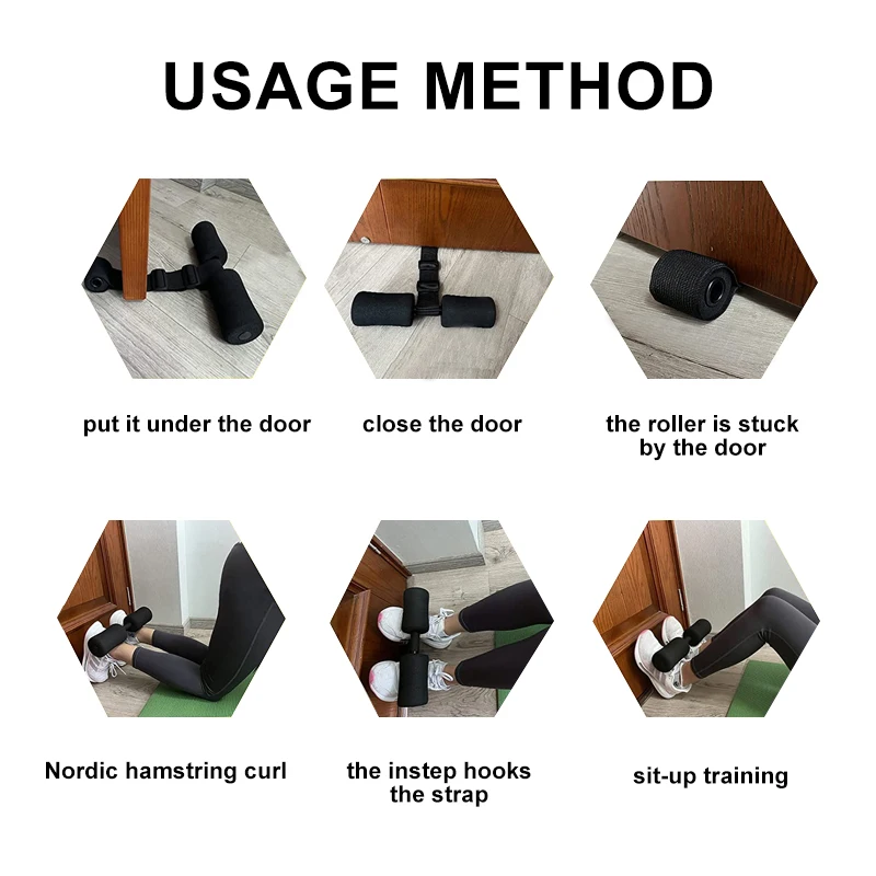 WS6146 Fitness Hamstring Curler Strap Body Building Hamstring Stretch Nordic Curl Machine at Home