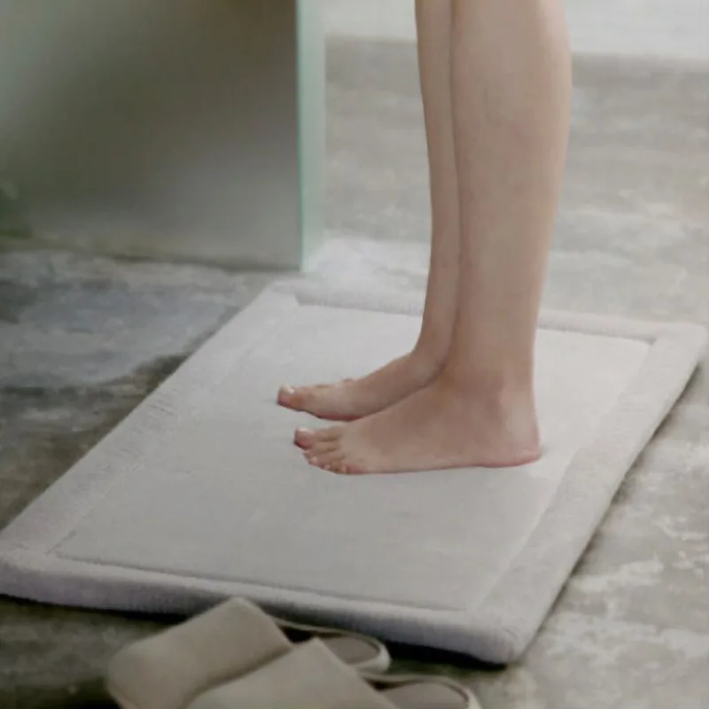 Super Soft Thick Memory Foam Bath Rug Flannel Absorbent Shower Mat Non Slip Bathroom Mat