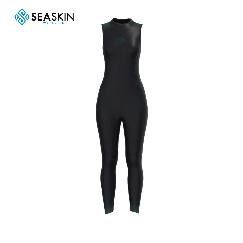 Seaskin 2mm Trisuit Sleeveless Smooth Skin Triathlon Wetsuits For Cycling Swimming