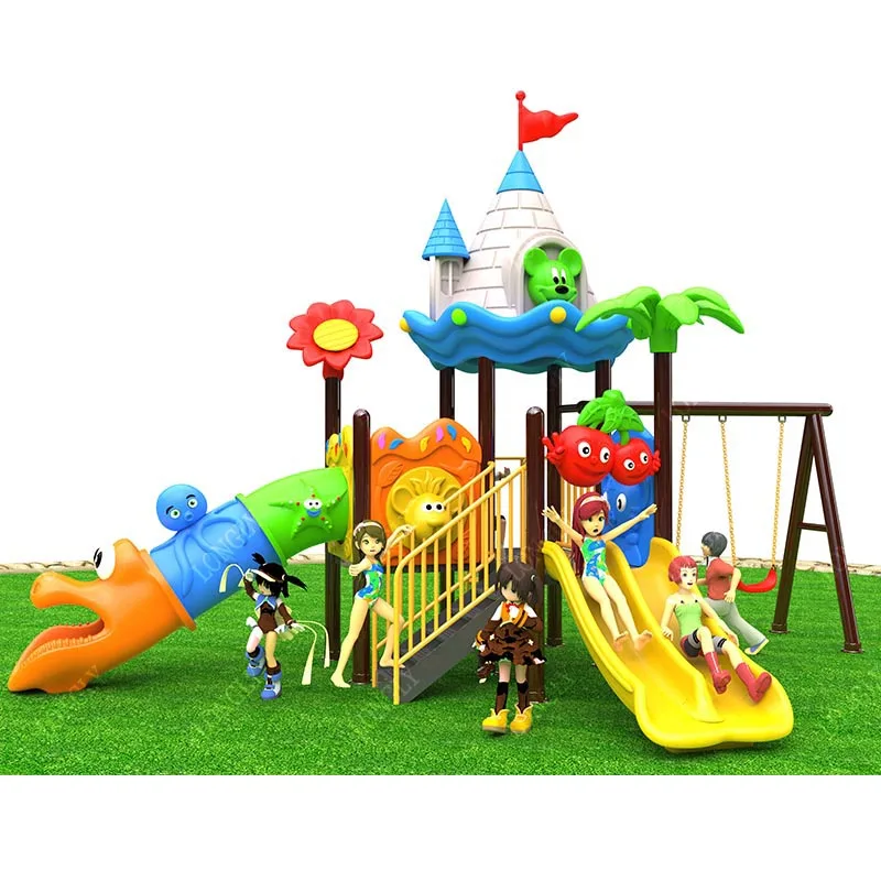 High quality kids slide with swing commercial amusement park equipment outdoor  playground