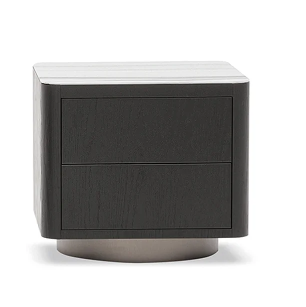 Hig-class Walnut or Oak Veneered Bedroom Night Tables Two Storage Beside Table