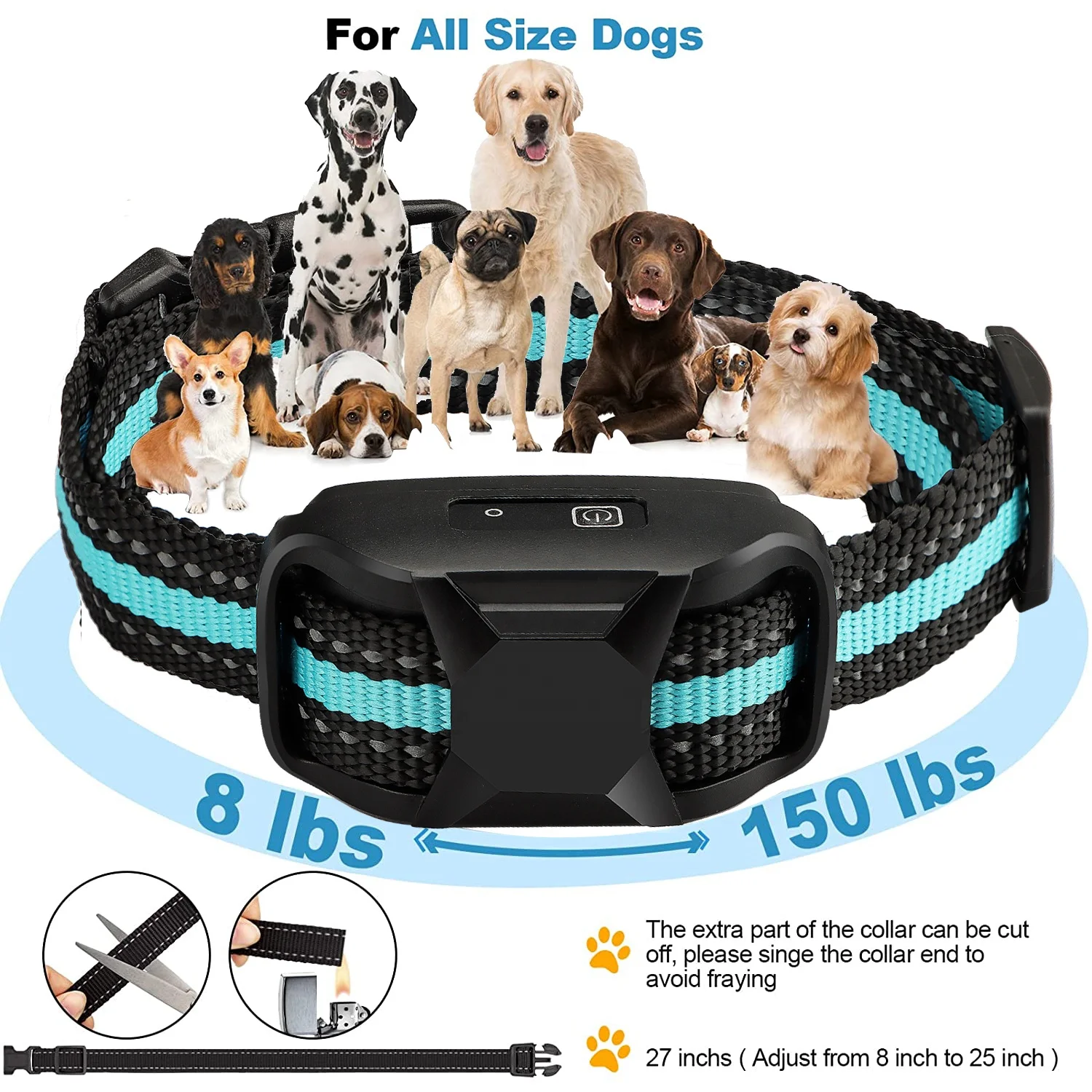 2024 Europe Hot Selling Dog Training Collar Human No Shock IP67 E-Collar with 3300Ft Remote Range for Small Medium Large Dogs