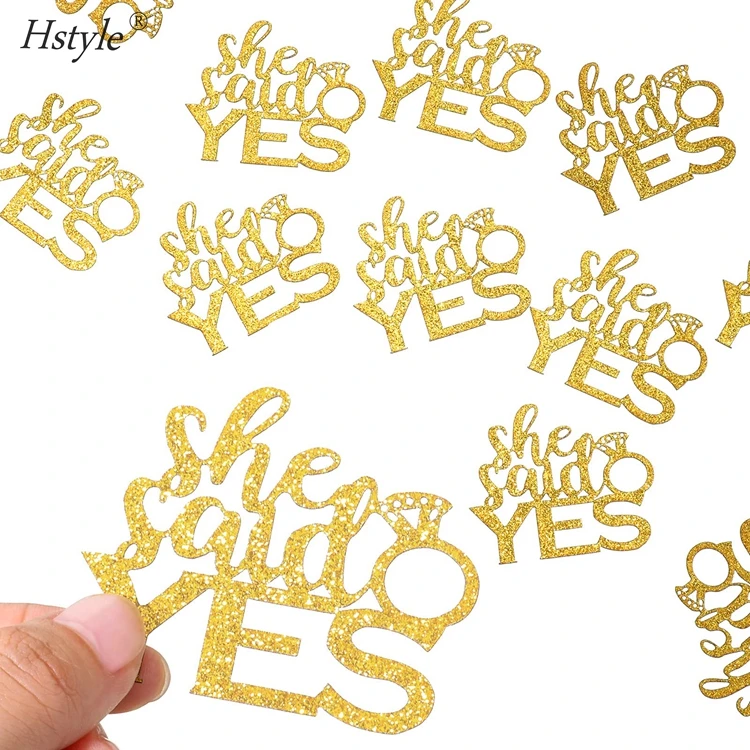 100 Pieces She Said Yes Glitter Confetti with Diamond Ring Table Confetti Wedding Engagement  Party Table Scatter