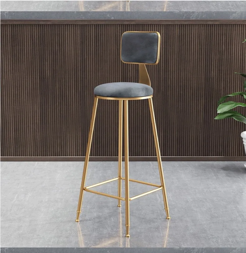 Лучшая цена металлические ножки высокие стулья из бархата синтетические в стиле ретро для бара ресторана