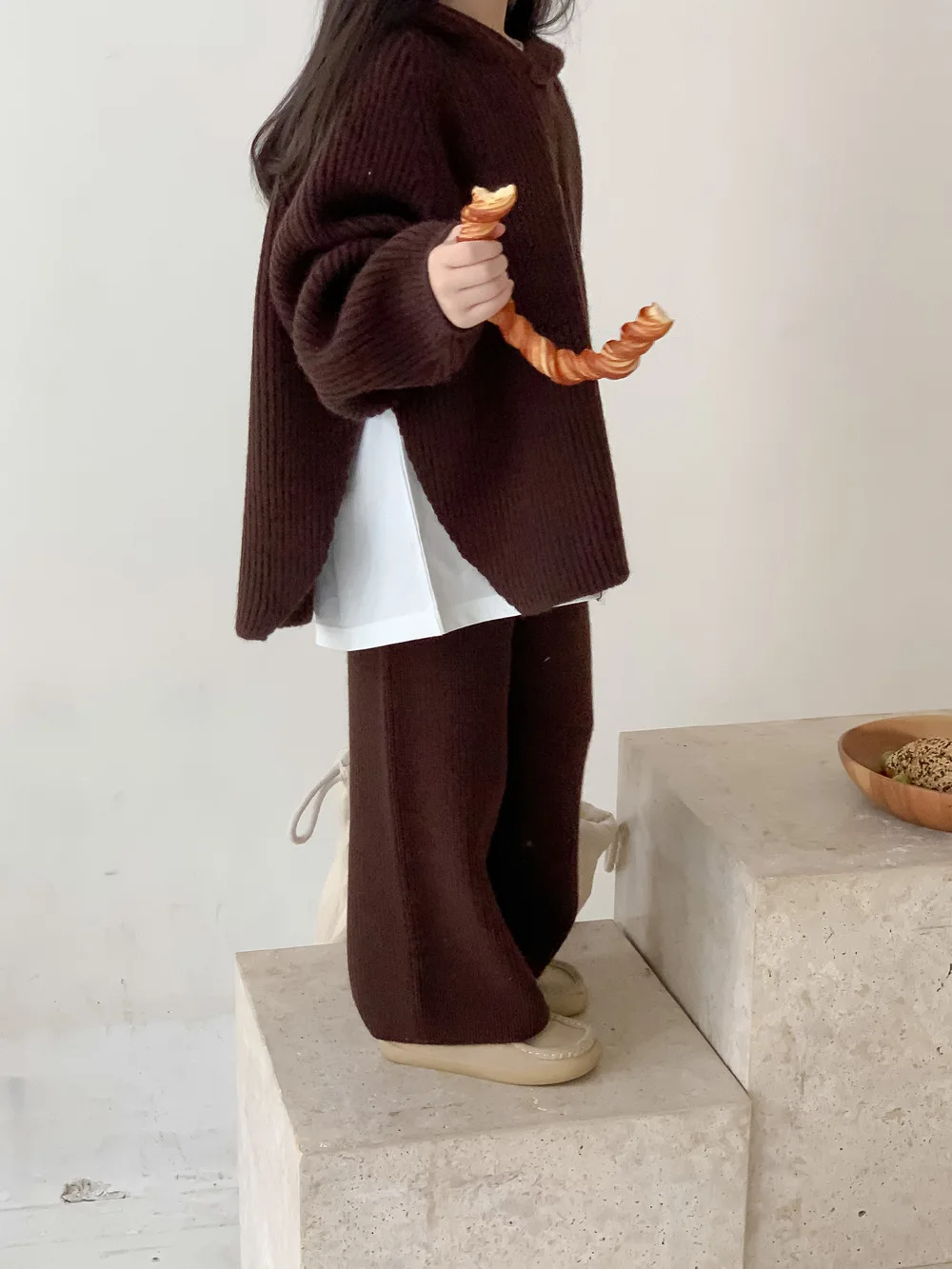 2023 Winter Two Pieces Clothes Girls Kids Knit Sweater Set