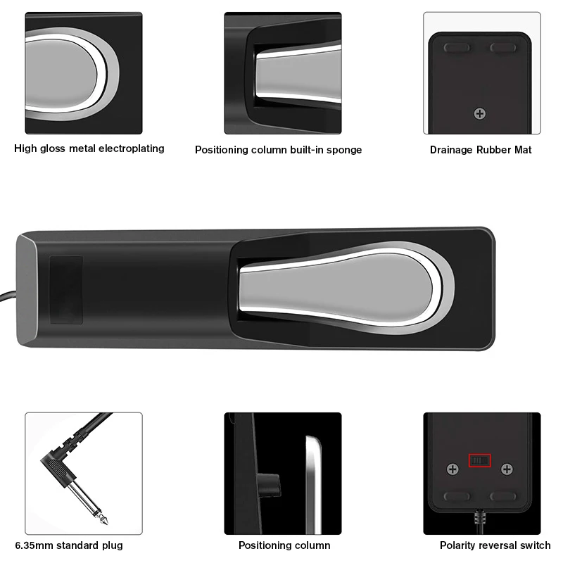 SUG-DK2 High Quality Polarity Switch Damper Pedal Universal Sustain Pedal For Electric Piano Keyboard