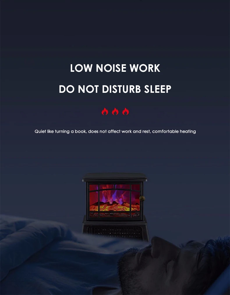 1500W Electric Home Fireplaces 3d Fire Winter Living Room Bedroom Indoor  Electric  Heating Portable Fire Place Stove