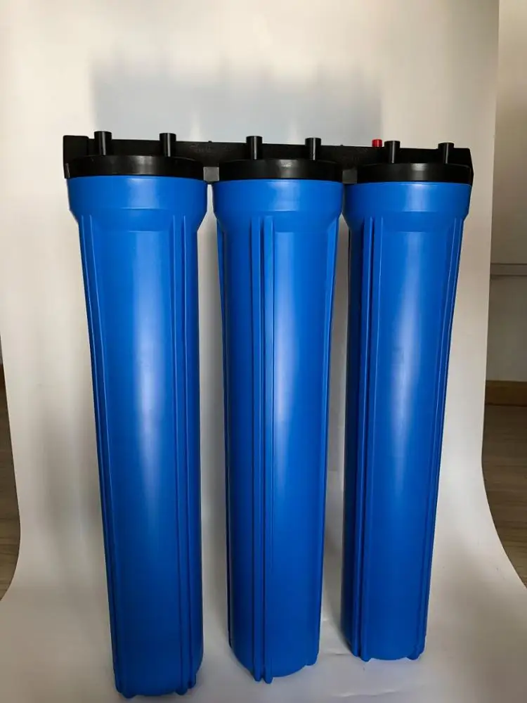 4-stage 20 Inch Blue Water Filter Housing with PP GAC CTO filter cartridge   For Water Pretreatment