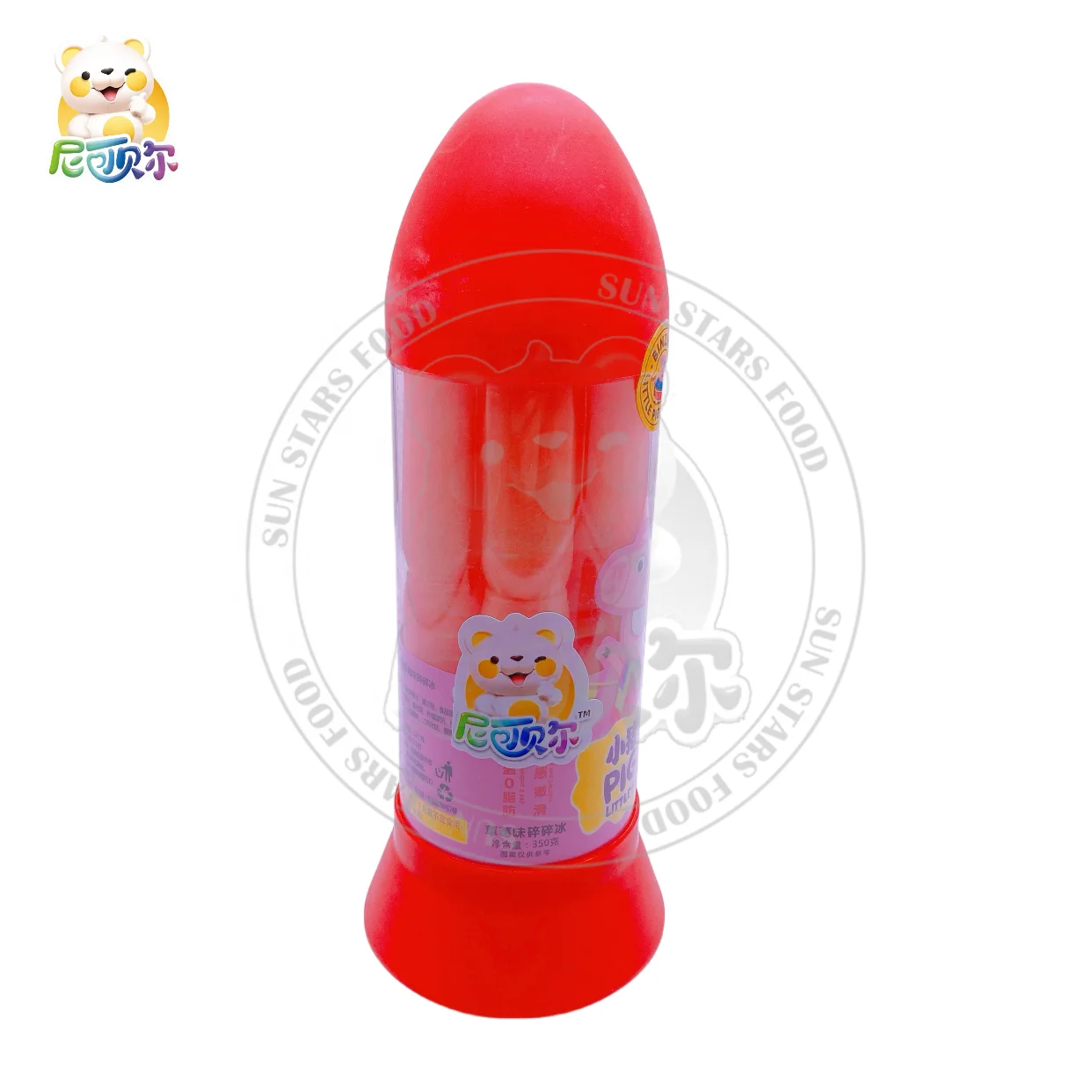 Mini Cartoon Rocket Shape Jar with Fruity Flavour Fruit Jelly Cute Mini Cup Jelly
