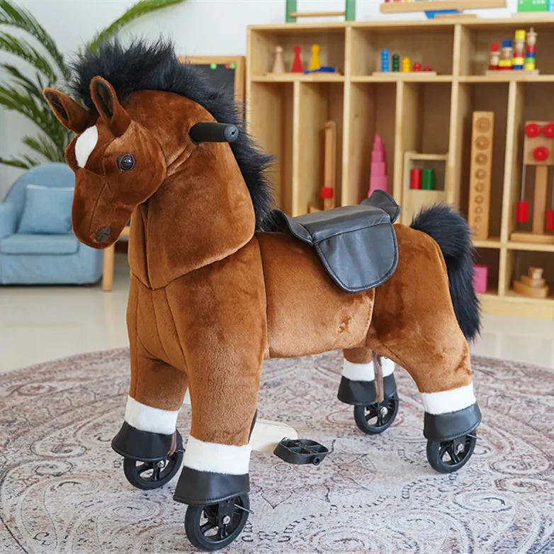 Winning Animal ride walking toy riding horses with wheels for children mechanical pony rocking good gift