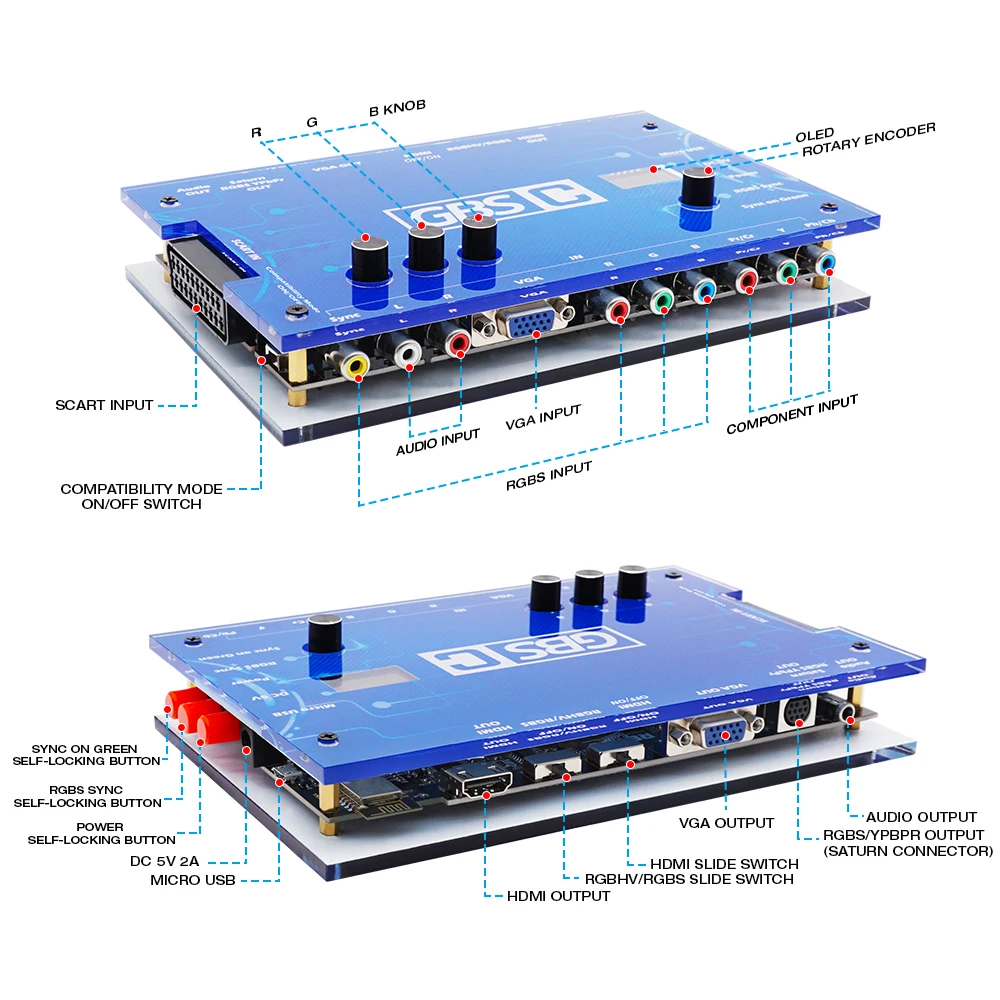 Gbs Control Video Converter RGBs Scart Ypbpr Signal To Vga Hdmi Video Converter