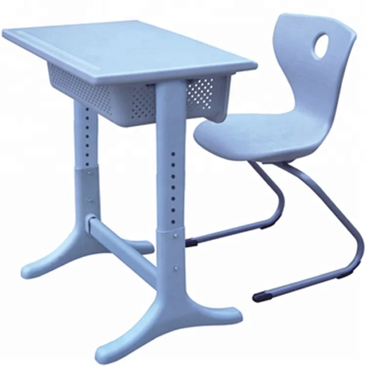 Single Seater Elementary School Desk with Chairs Stable School Furniture Classroom Student 2-Piece Set Writing Desk