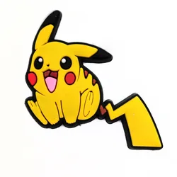 Hot Selling Pikachu Croc Charm Cute Anime Shoe Charms Soft PVC Cartoon Croc Charm for Adult Kids