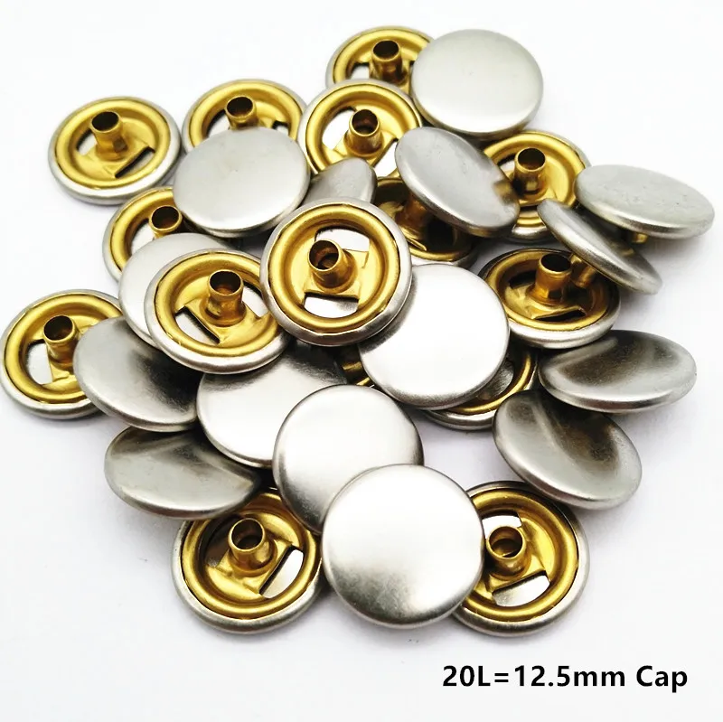 12.5mm 20L Metal ring snap button with #406 under parts in imitation nickel color, metal fastener button