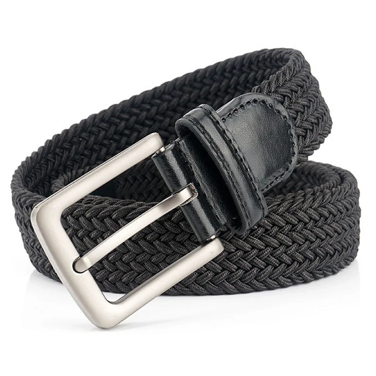 
Factory Wholesale Men Women Fabric Braided Stretch Belt Polyester Woven Elastic Knitted Belt 