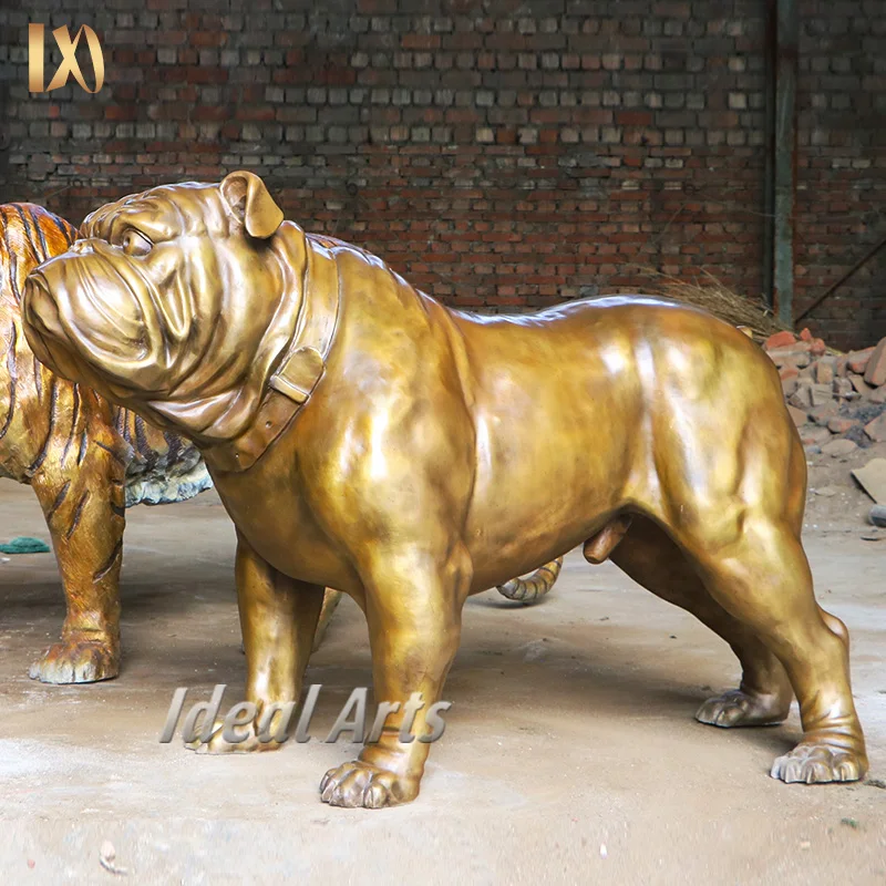 Ideal Arts Decorative casting Hand-carved metal bronze dog head statue sculpture