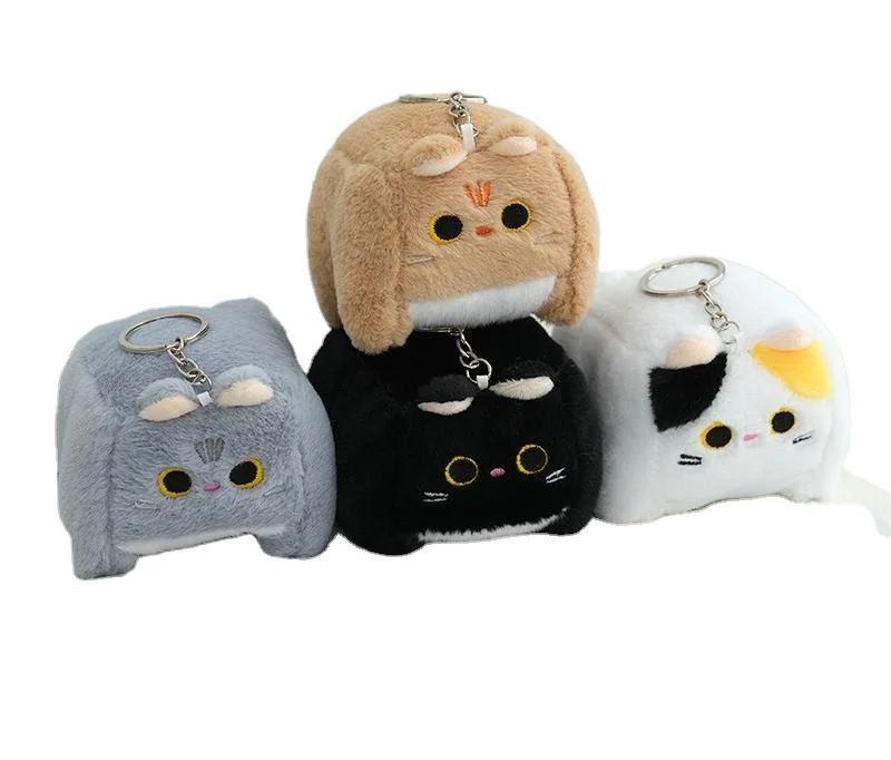 Kawaii Кошка Брелок Плюшевый плюшевый Квадратный кот Кукла мини Кот брелок плюшевая игрушка
