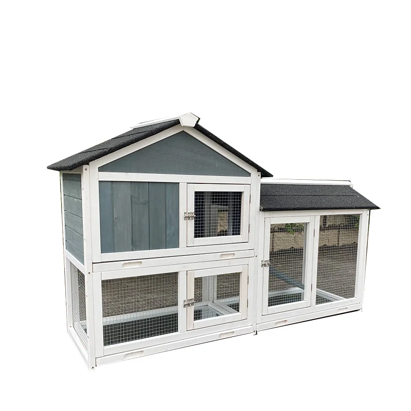 2024 Multi Colors Outdoor Fir Wood Large Rabbit Storage Cage Wooden Castle Rabbit Cage