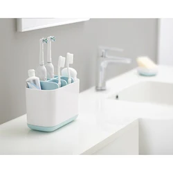 Factory Wholesale Fancy Bathroom Stand Portable Unique Plastic Toothbrush and Toothpaste Holder Organizer