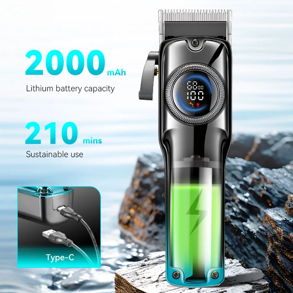 Km-2279 Lcd Digital Display Metal  Hair clippers Kemei Usb Current Hair Cut Electric Hair Trimmer Cutter