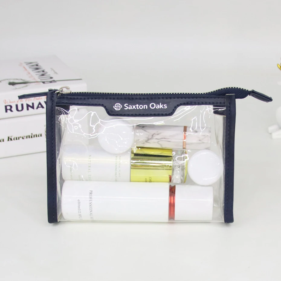 Private Label Travel Transparent Vinyl Waterproof Zipper Cosmetic Bag Pouch Clear TPU PVC Toiletry Makeup Bag