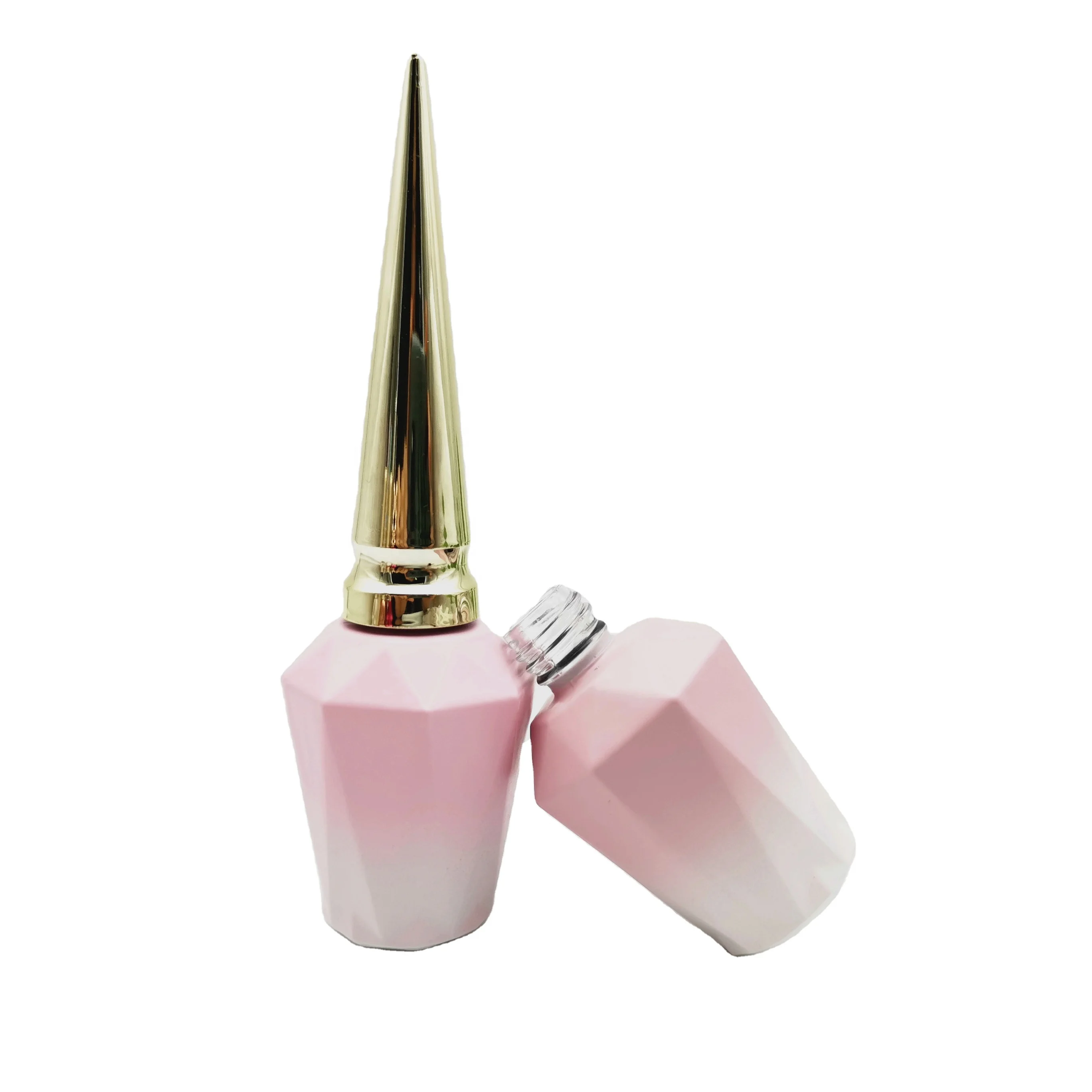 Custom luxury design wholesale china supplier empty 12ml glass nail polish empty hexagonal nail polish with brush LowMOQ