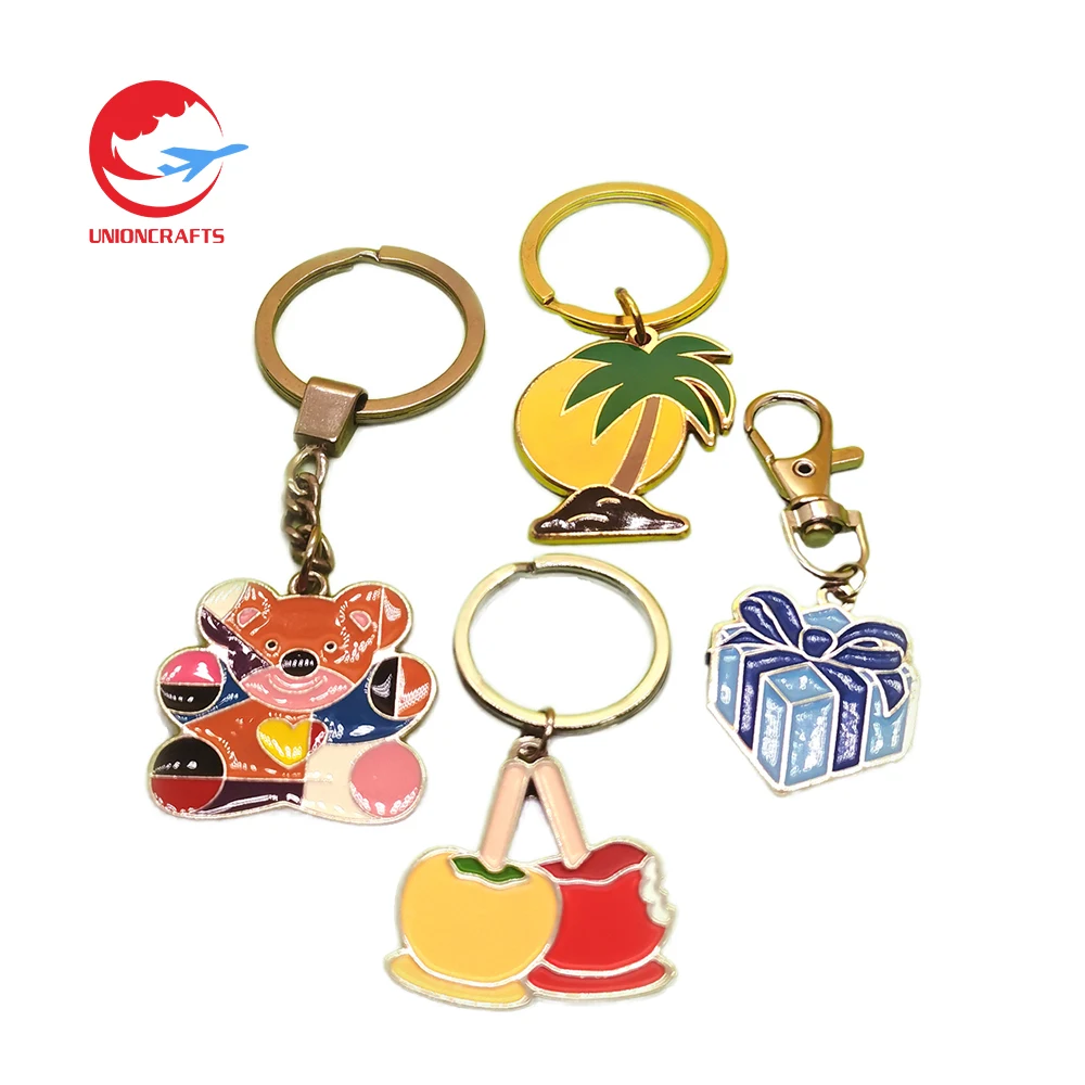 Designer wholesale custom funny keychain ring making supplies charm airplane bear spinner rope coffee butterfly letter keychains
